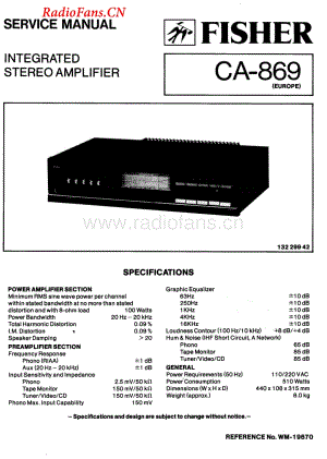 Fisher-CA869-int-sm维修电路图 手册.pdf