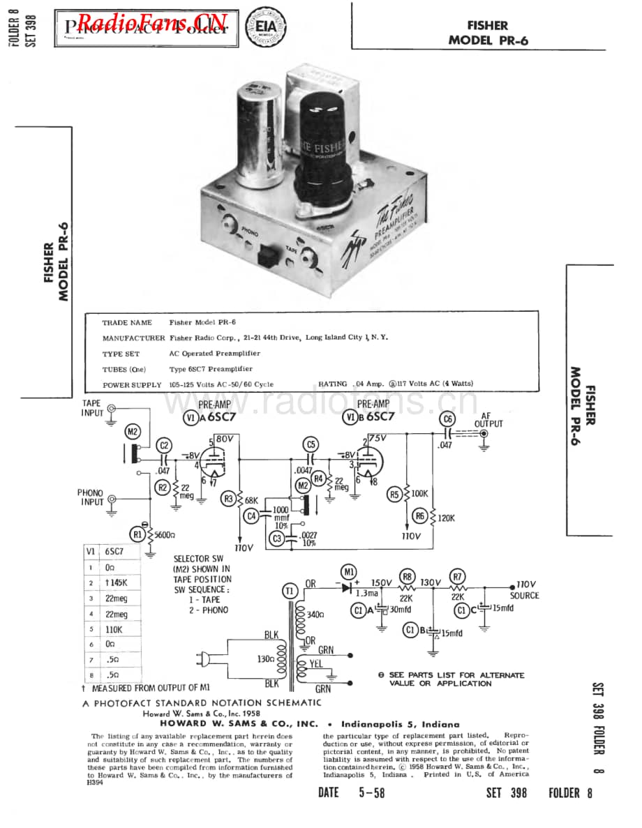 Fisher-PR6-pre-sm维修电路图 手册.pdf_第1页