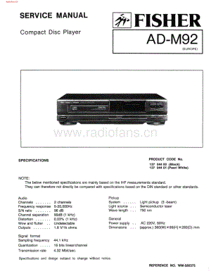 Fisher-ADM92-cd-sch维修电路图 手册.pdf