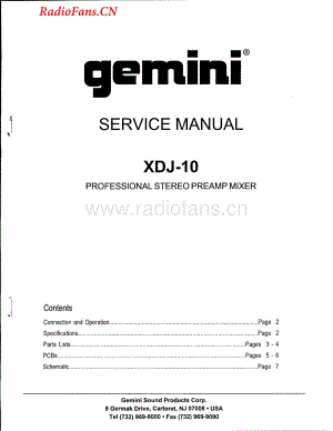 Gemini-XDJ10-mix-sm维修电路图 手册.pdf