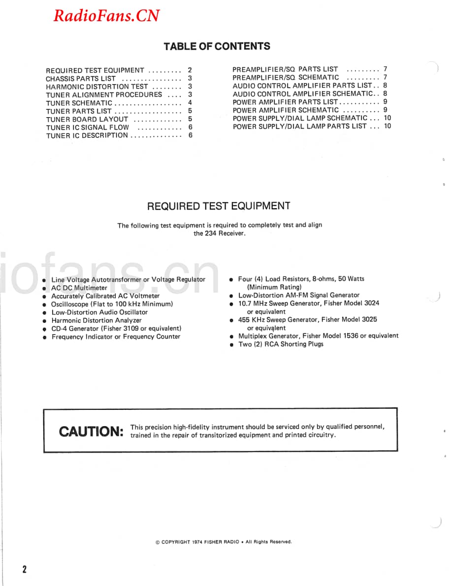 Fisher-234-rec-sm维修电路图 手册.pdf_第2页