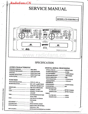 Gemini-CD9500PROII-cd-sm维修电路图 手册.pdf