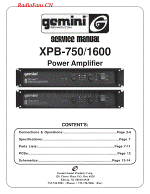 Gemini-XPB750-pwr-sm维修电路图 手册.pdf