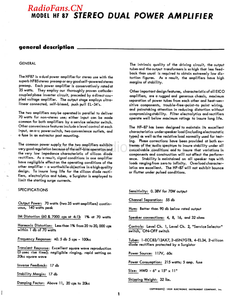 Eico-HF87-pwr-sml维修电路图 手册.pdf_第2页