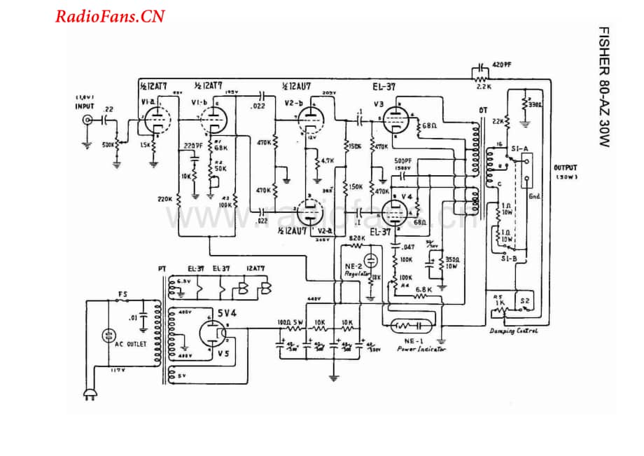 Fisher-80AZ-pwr-sch(1)维修电路图 手册.pdf_第1页