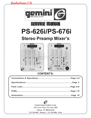 Gemini-PS676i-mix-sm维修电路图 手册.pdf