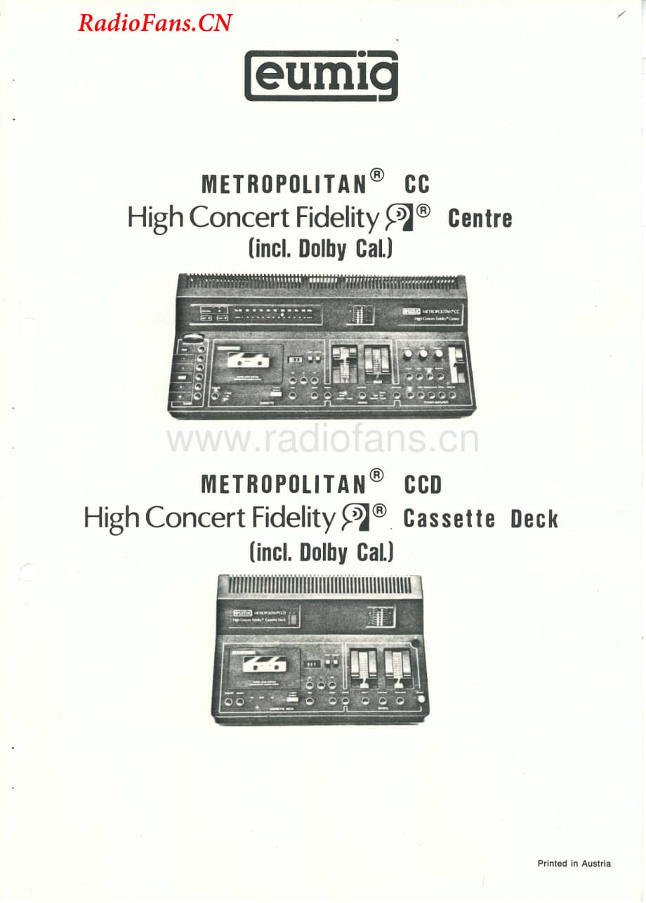 Eumig-Metropolitan-tape-sm维修电路图 手册.pdf_第1页