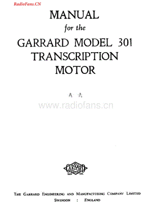 Garrard-301-tt-sm3维修电路图 手册.pdf