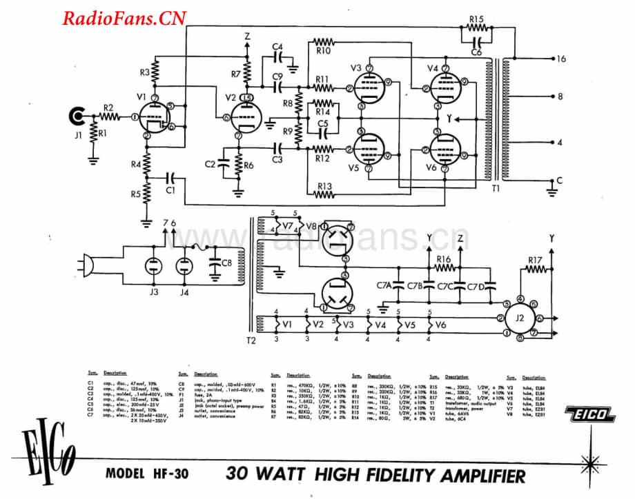 Eico-HF30-pwr-sch维修电路图 手册.pdf_第1页