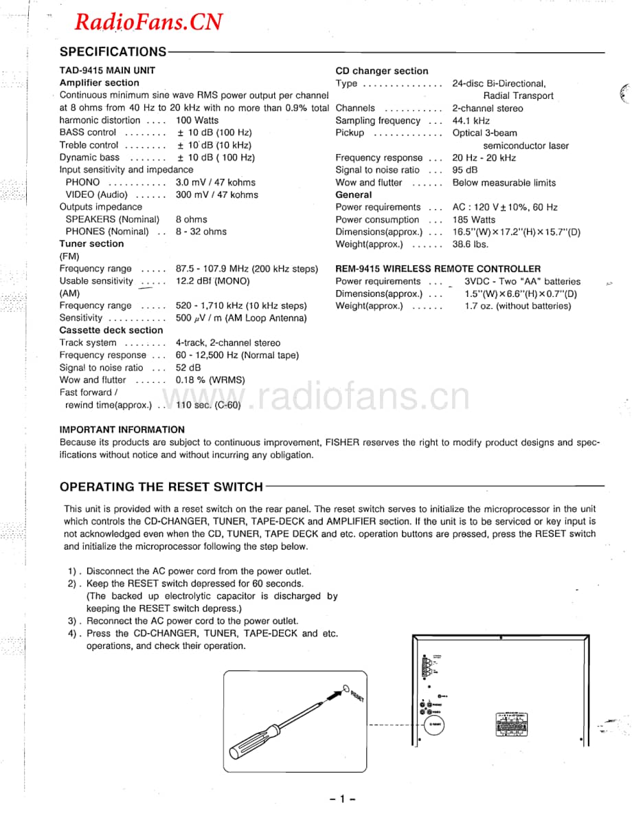 Fisher-TAD9415-mc-sm维修电路图 手册.pdf_第2页