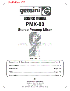 Gemini-PMX80-mix-sm维修电路图 手册.pdf