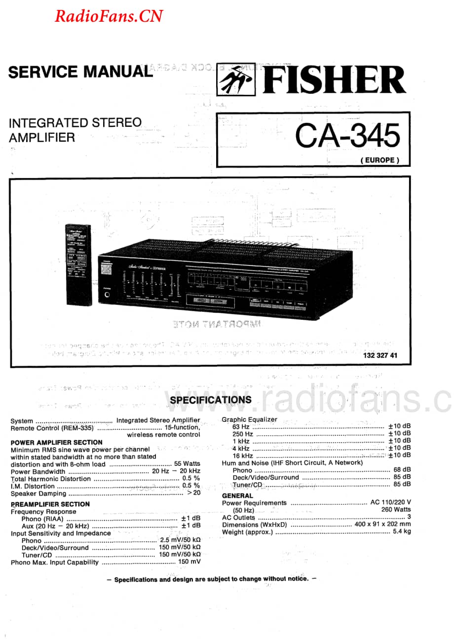 Fisher-CA345-int-sm维修电路图 手册.pdf_第1页