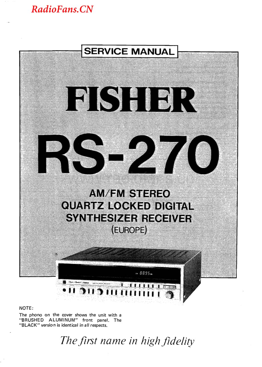 Fisher-RS270-rec-sm维修电路图 手册.pdf_第1页