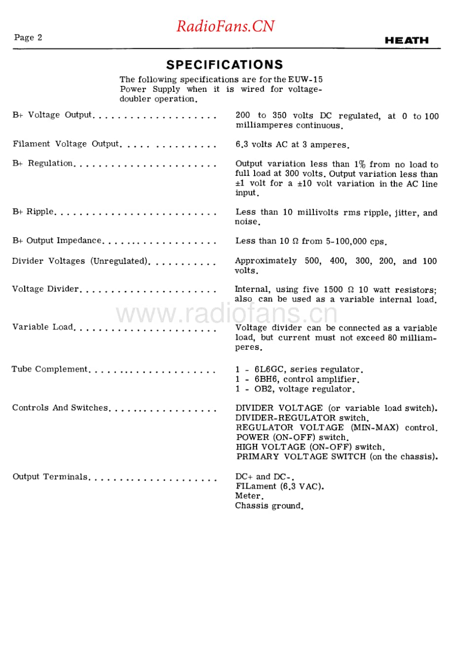 Heathkit-EUW15-psu-sch维修电路原理图.pdf_第1页