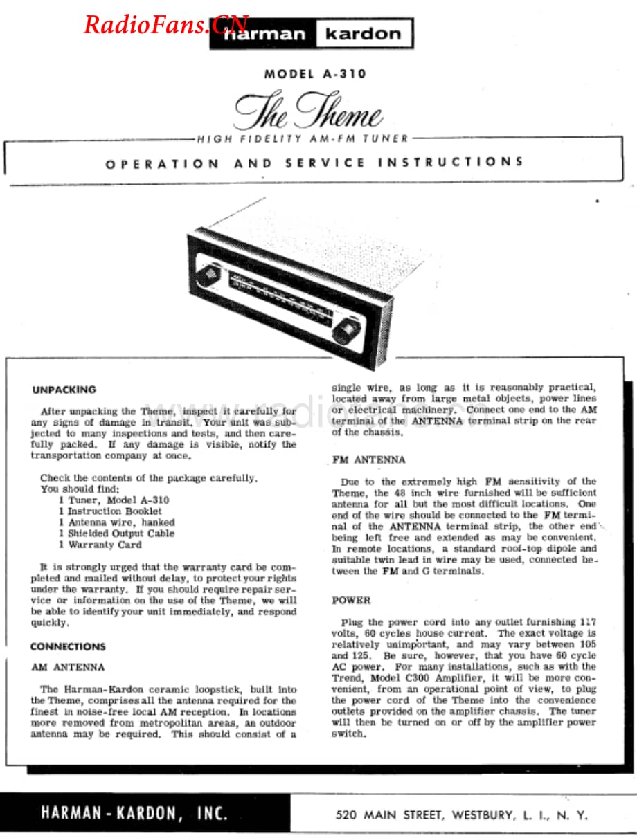 HarmanKardon-A310-tun-sm维修电路图 手册.pdf_第1页