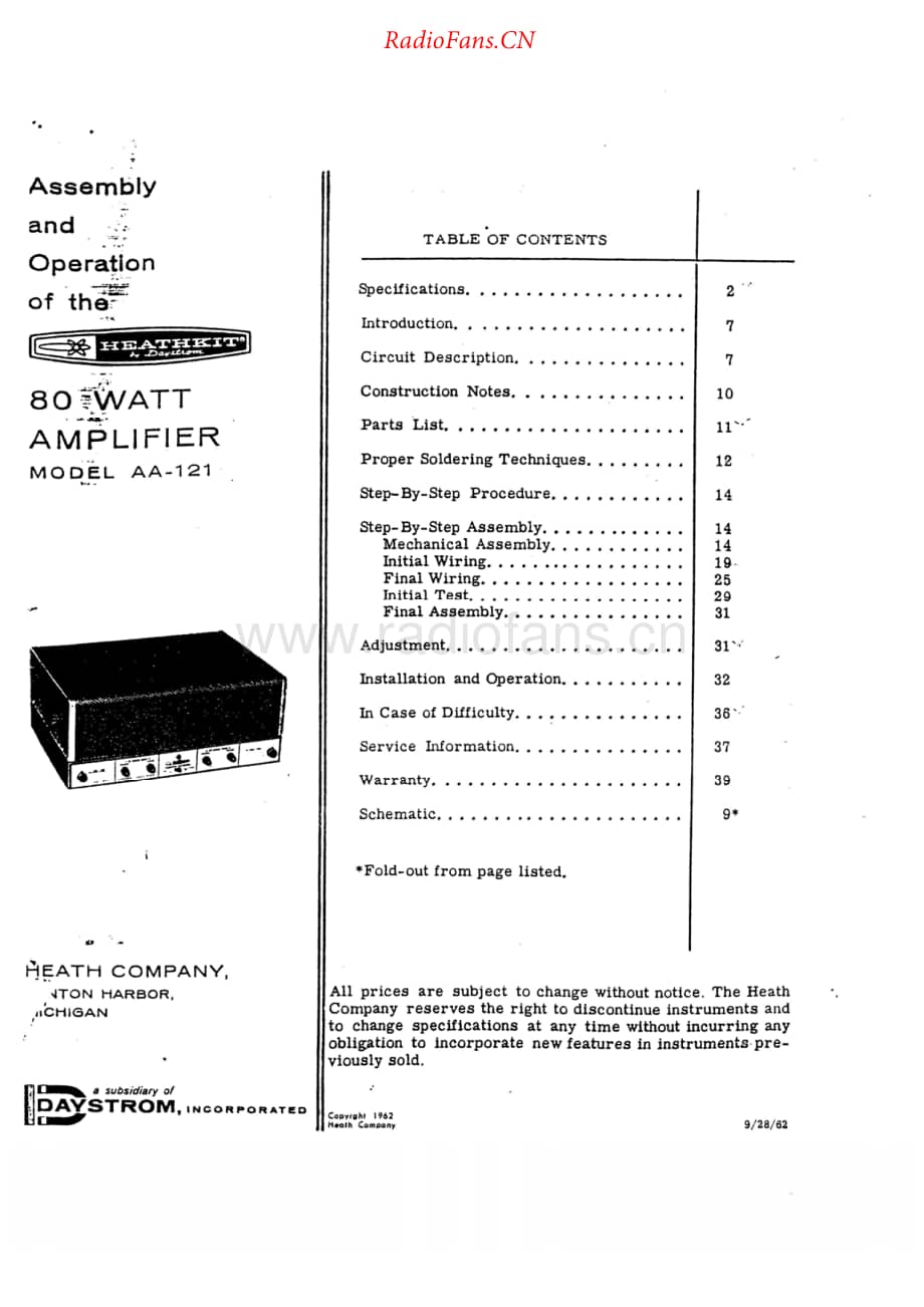 Heathkit-AA121-int-sm维修电路原理图.pdf_第1页