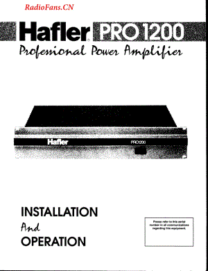 Hafler-PRO1200-pwr-sm维修电路图 手册.pdf