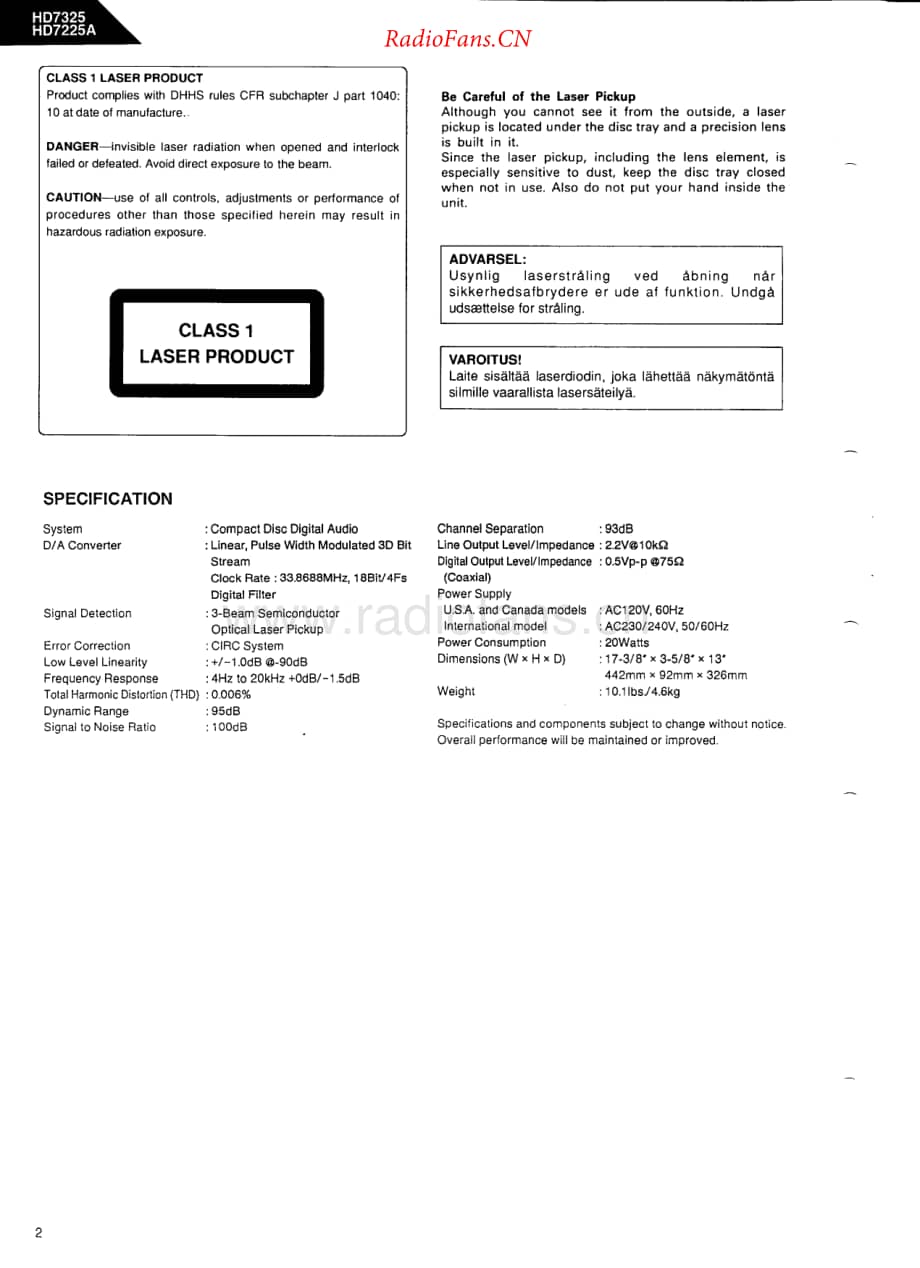 HarmanKardon-HD7225A-cd-sm维修电路原理图.pdf_第2页