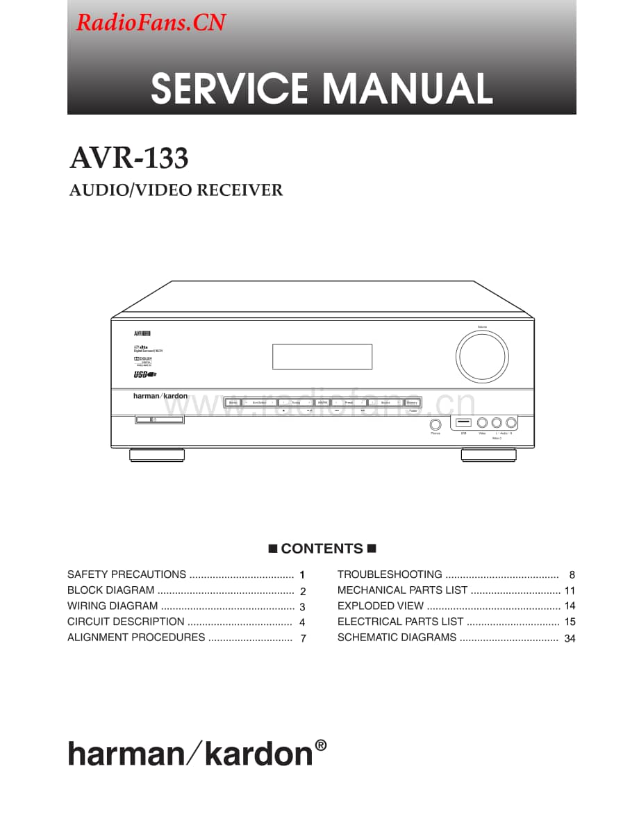 HarmanKardon-AVR133-avr-sm维修电路图 手册.pdf_第1页