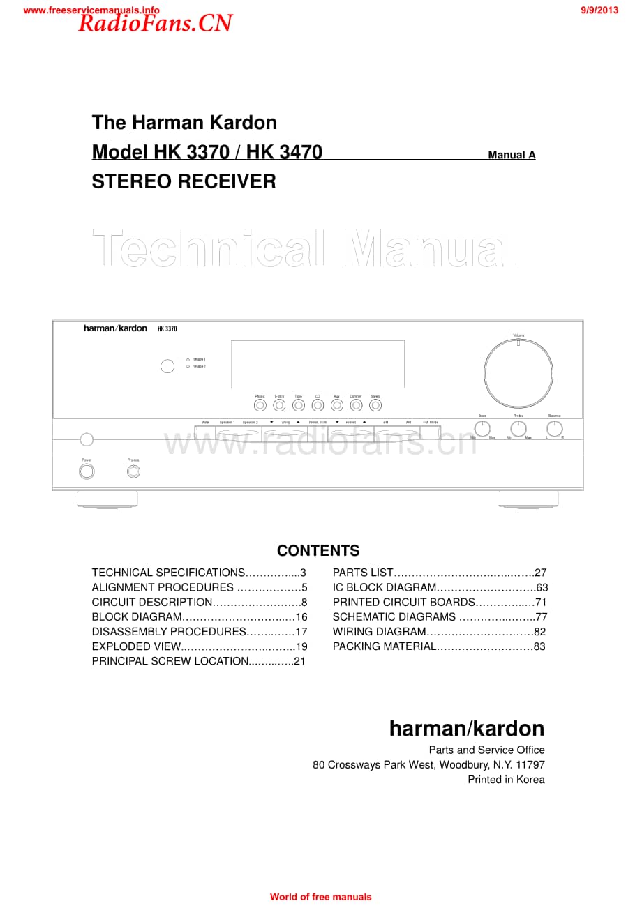 HarmanKardon-3370-rec-sm维修电路图 手册.pdf_第1页