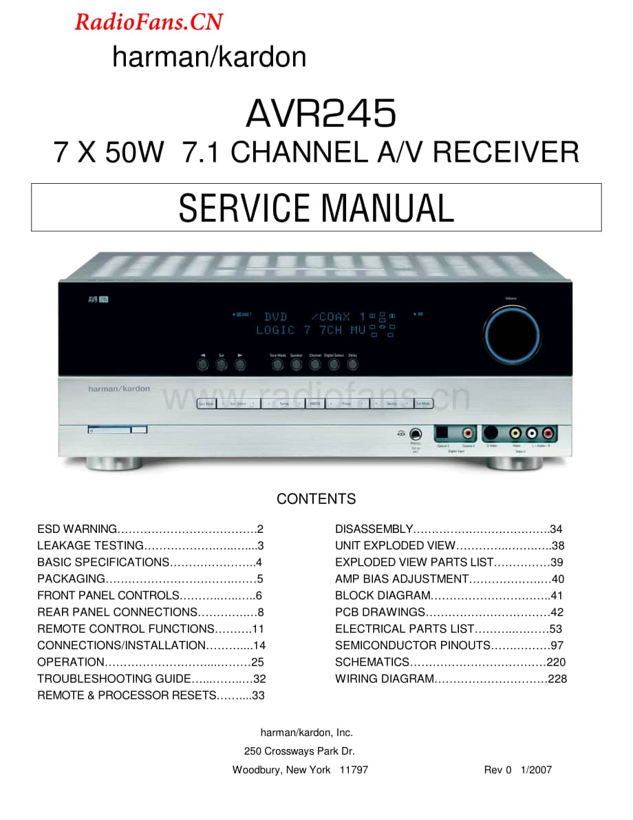 HarmanKardon-AVR245-avr-sm维修电路图 手册.pdf_第1页