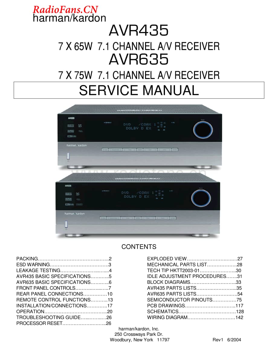 HarmanKardon-AVR635-avr-sm1维修电路图 手册.pdf_第1页