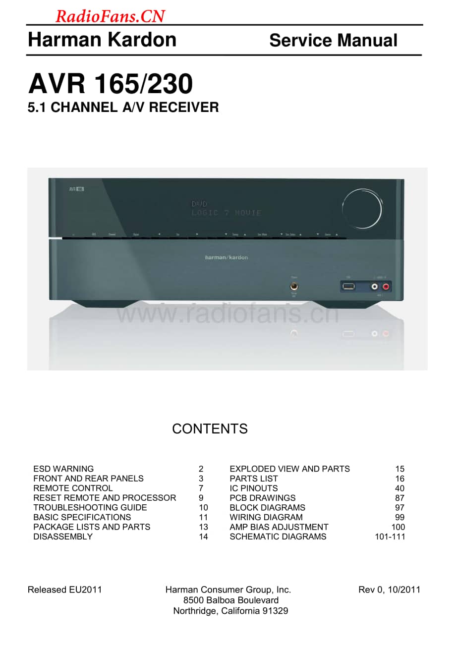 HarmanKardon-AVR165.230-avr-sm维修电路图 手册.pdf_第1页