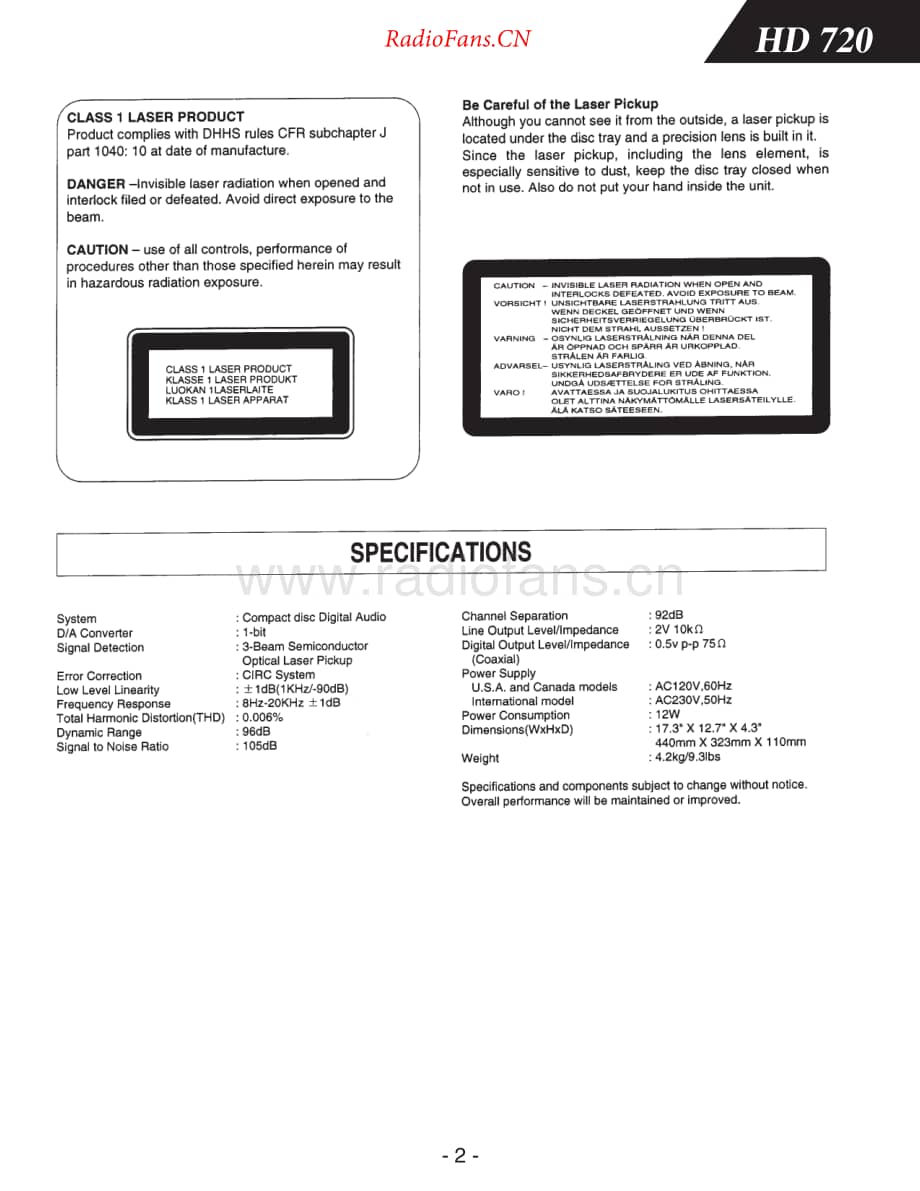 HarmanKardon-HD720-cd-sm维修电路原理图.pdf_第2页