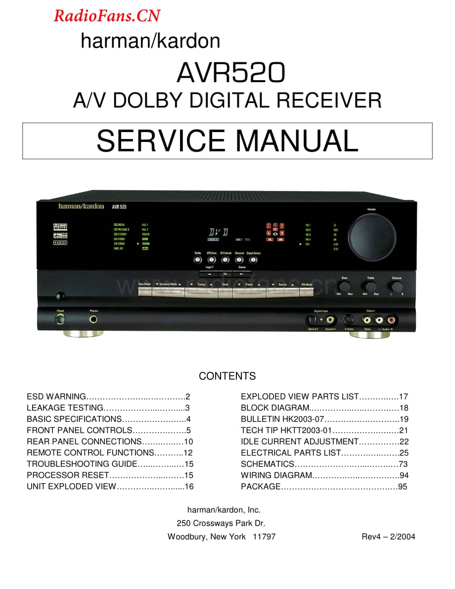 HarmanKardon-AVR520-avr-sm维修电路图 手册.pdf_第1页