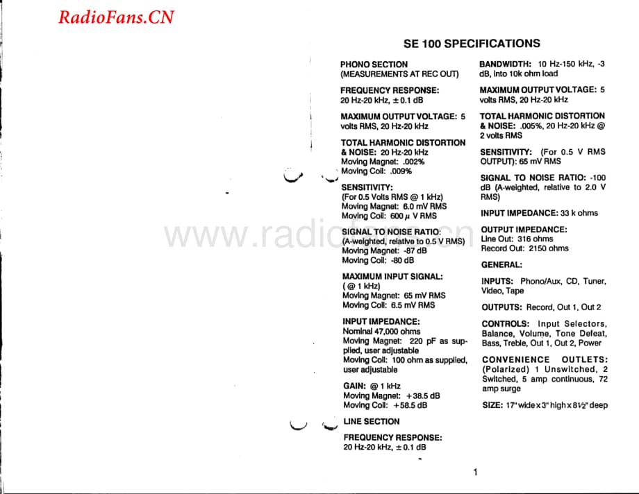 Hafler-SE100-pre-om维修电路图 手册.pdf_第3页