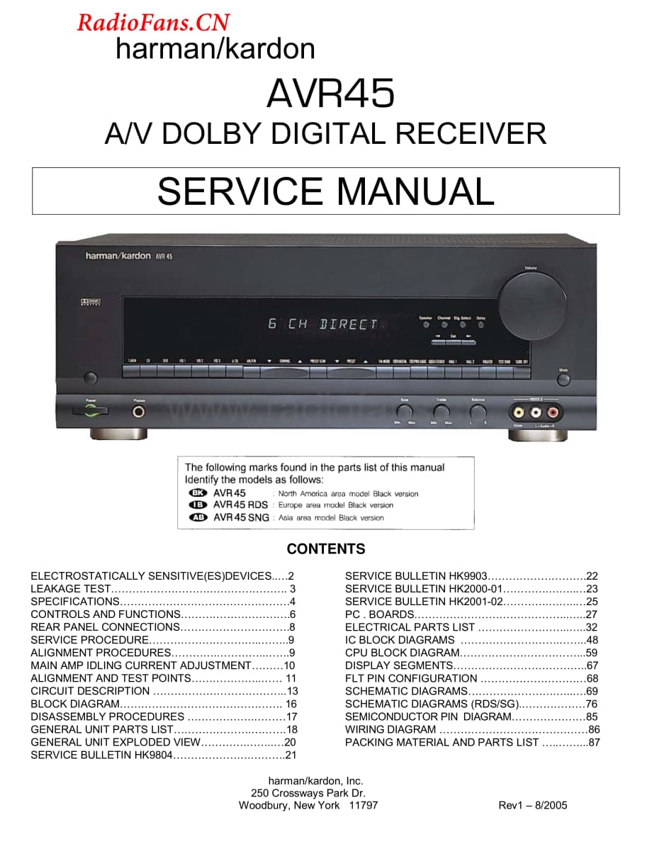 HarmanKardon-AVR45-avr-sm维修电路图 手册.pdf_第1页