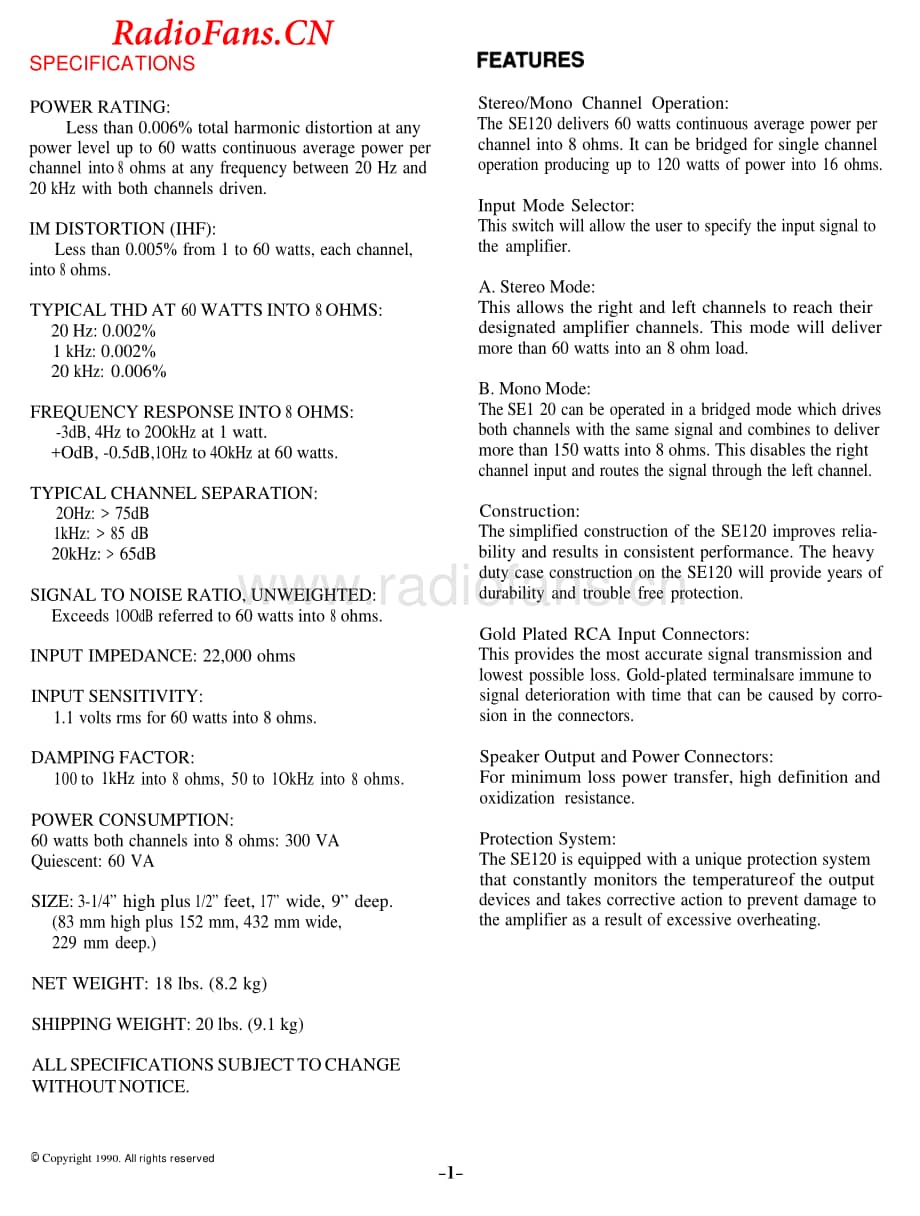 Hafler-SE120-pwr-sm维修电路图 手册.pdf_第2页