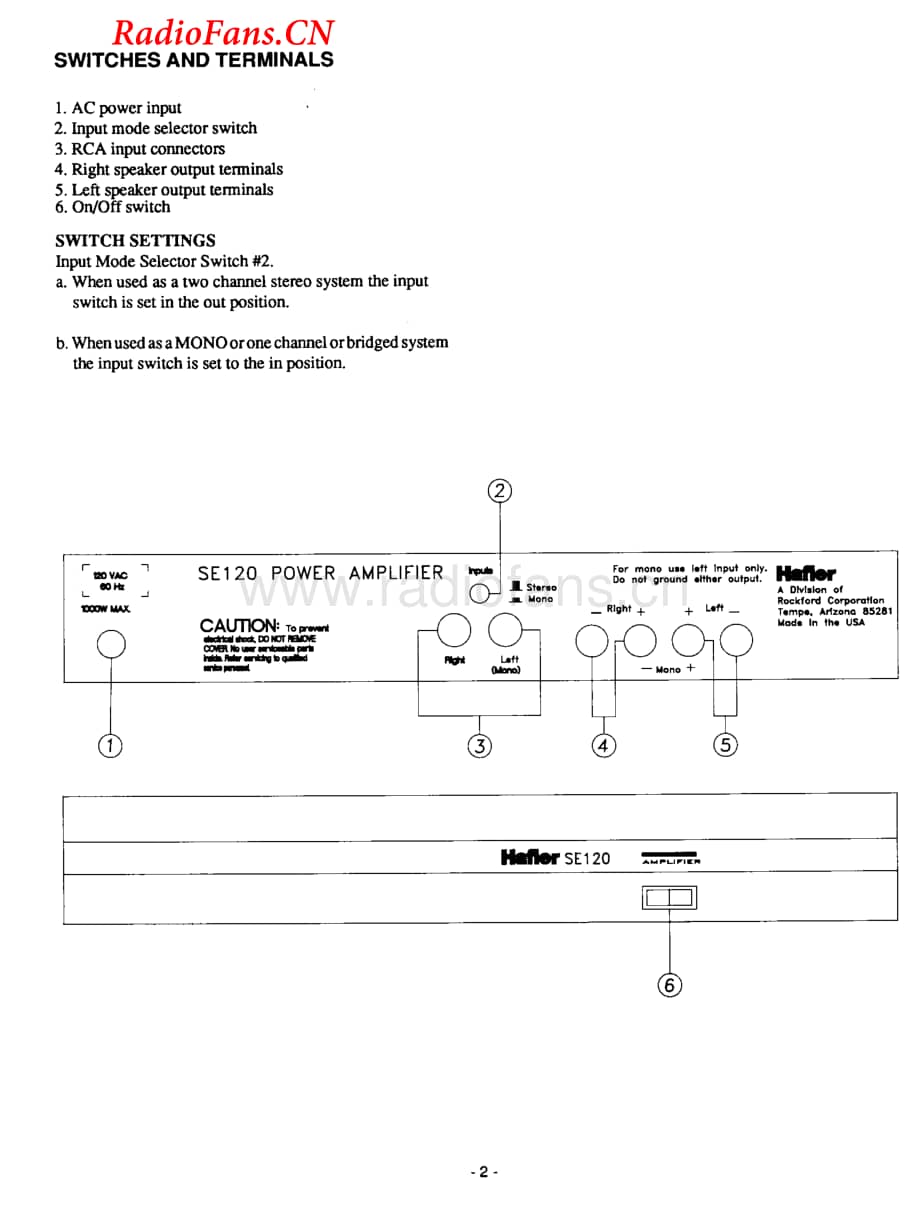 Hafler-SE120-pwr-sm维修电路图 手册.pdf_第3页