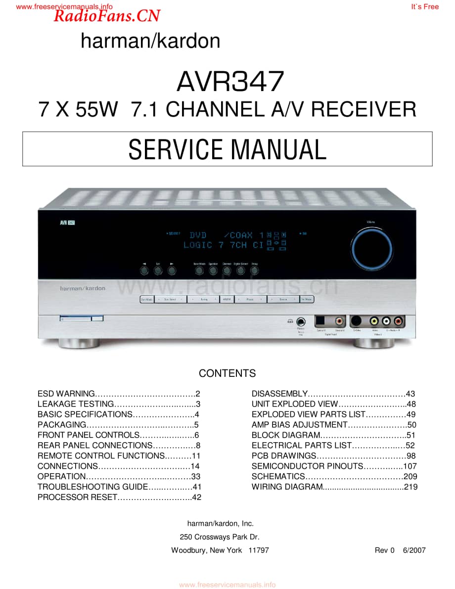 HarmanKardon-AVR347-avr-sm维修电路图 手册.pdf_第1页