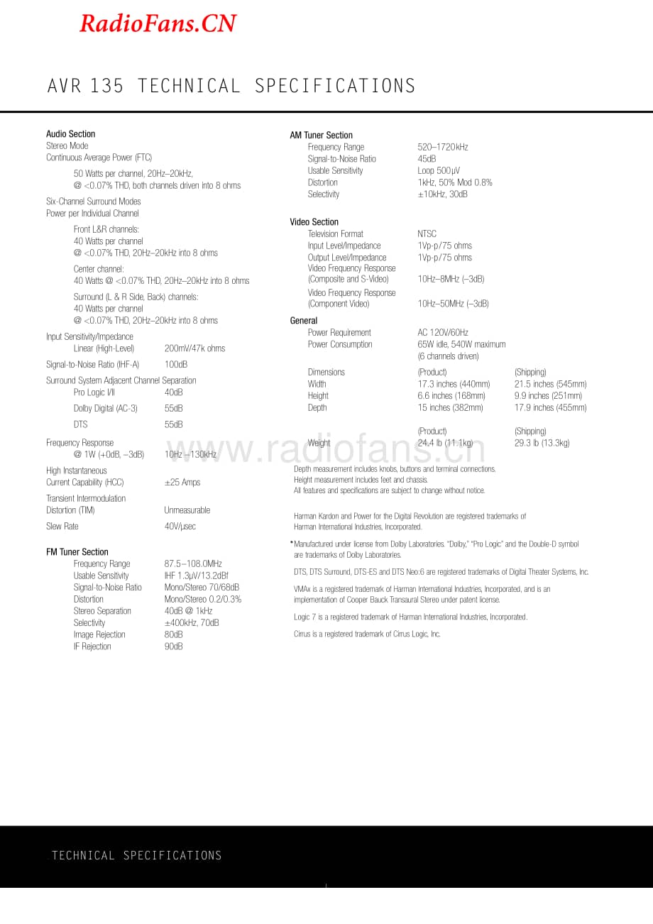 HarmanKardon-AVR135-avr-sm1维修电路图 手册.pdf_第2页