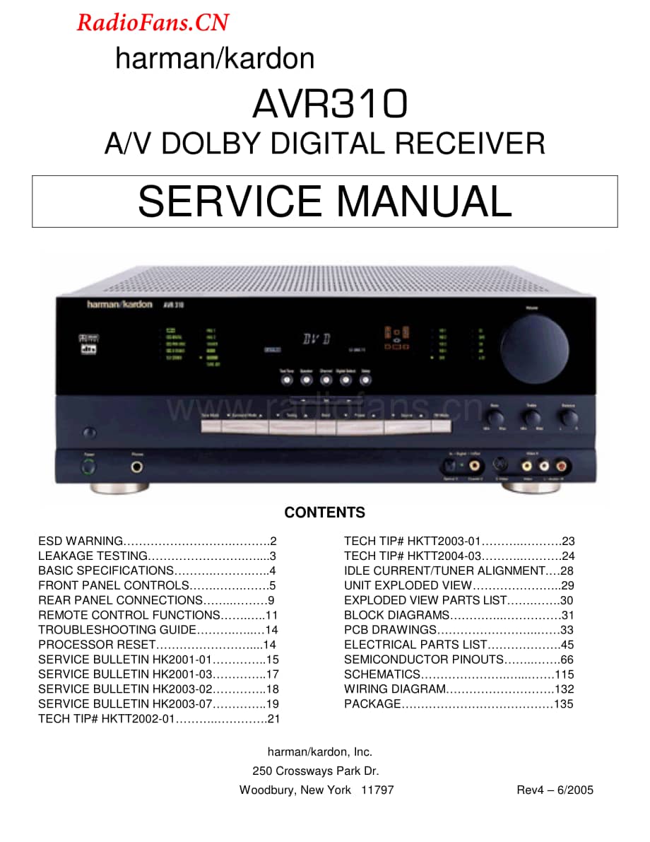 HarmanKardon-AVR310-avr-sm维修电路图 手册.pdf_第1页