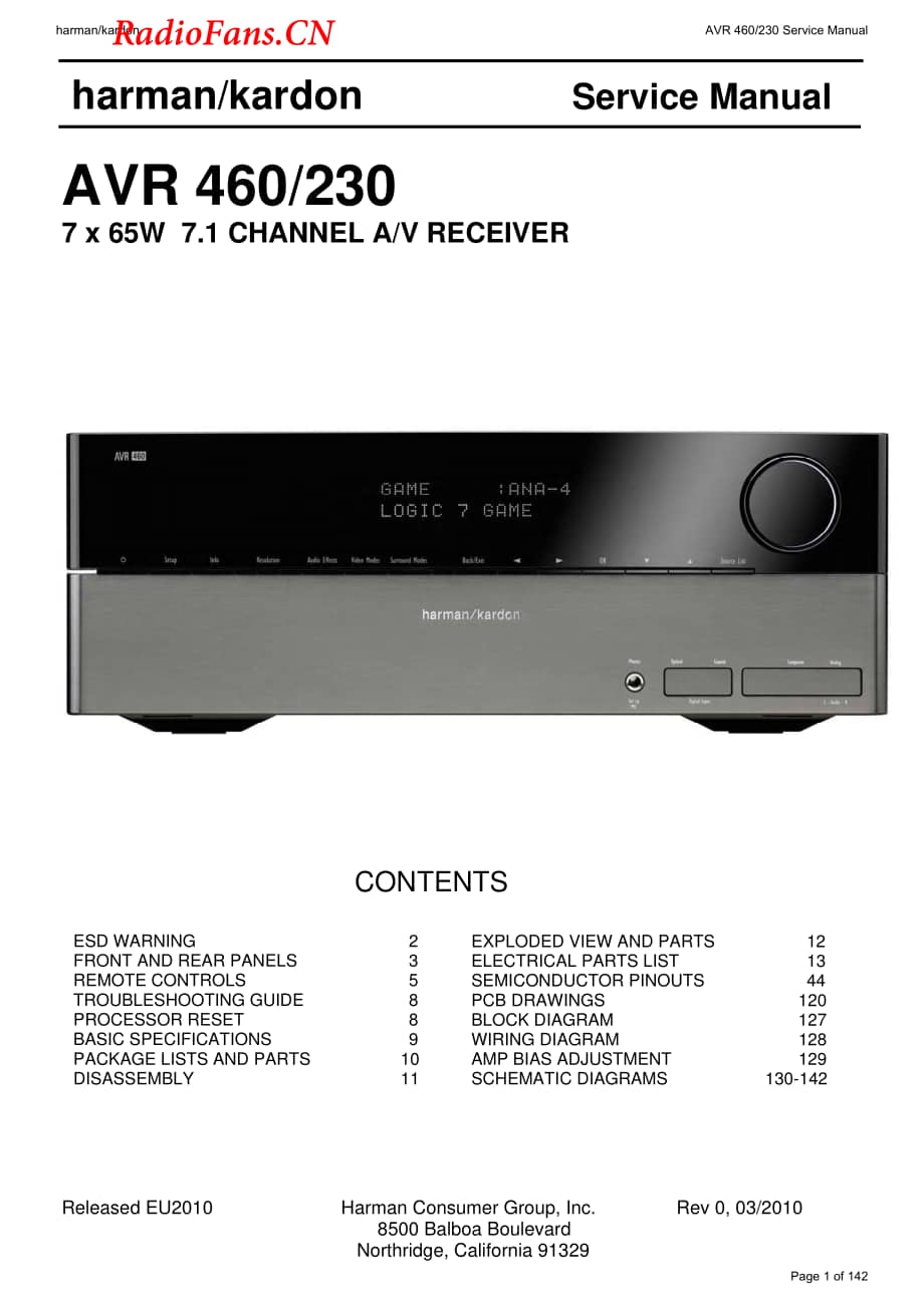 HarmanKardon-AVR460.230-avr-sm维修电路图 手册.pdf_第1页