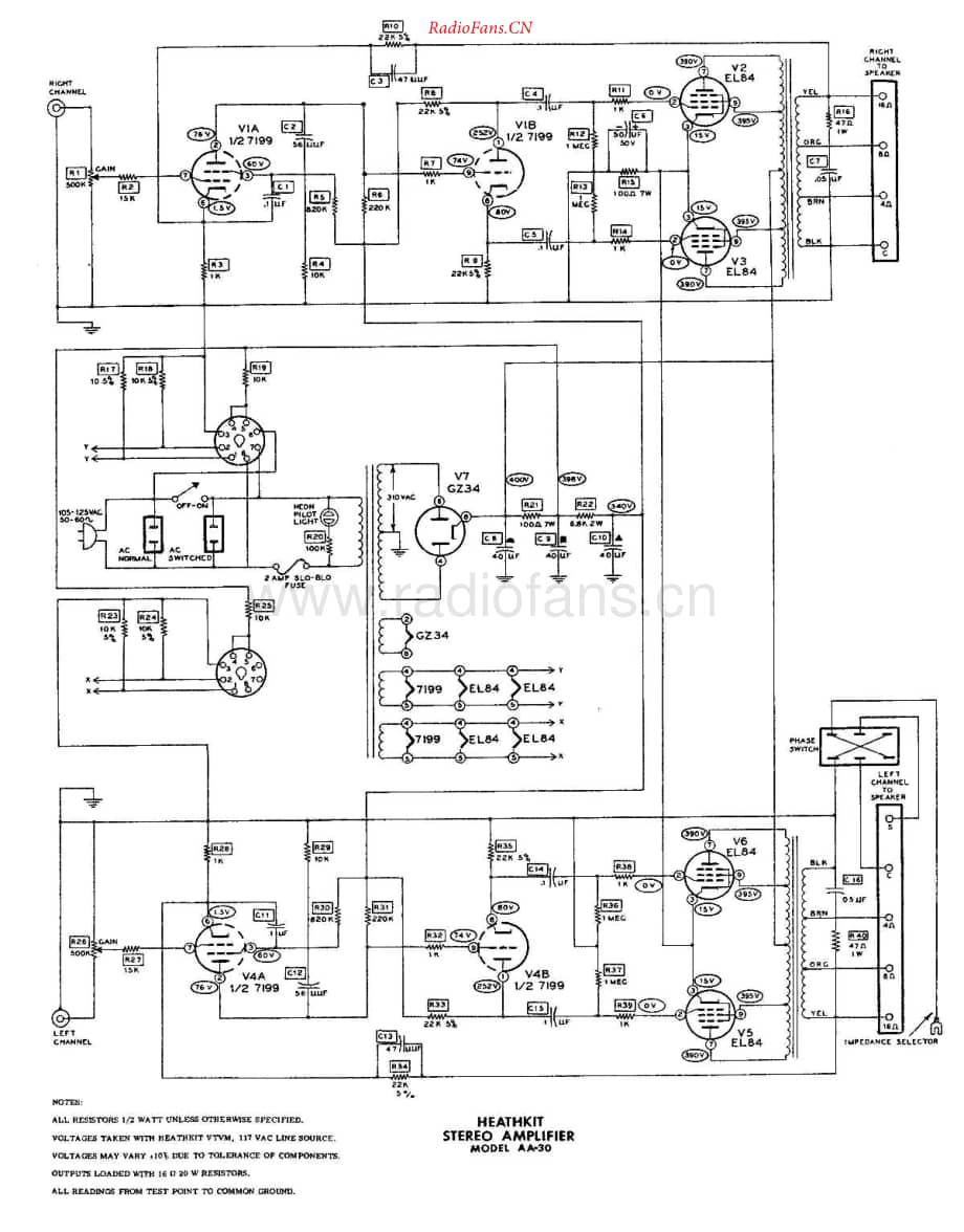 Heathkit-AA30-pwr-sch维修电路原理图.pdf_第1页