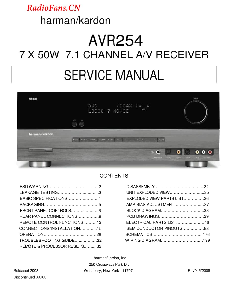 HarmanKardon-AVR254-avr-sm维修电路图 手册.pdf_第1页