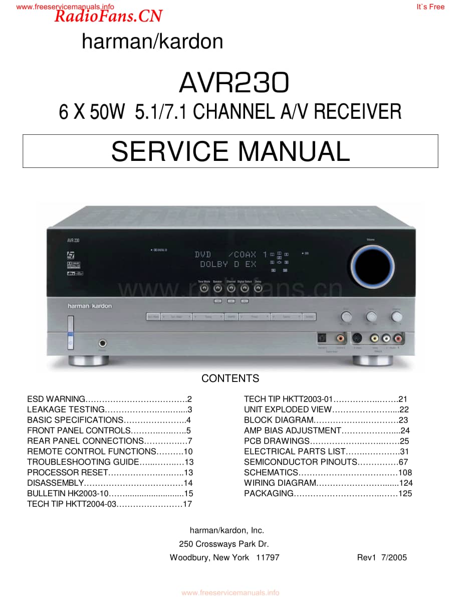 HarmanKardon-AVR230-avr-sm2维修电路图 手册.pdf_第1页