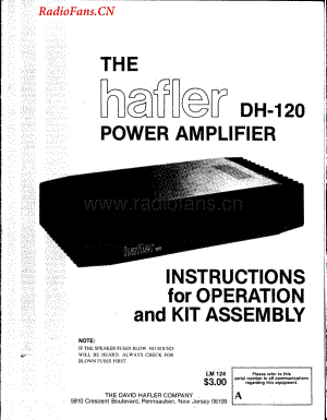 Hafler-DH120-pwr-sch维修电路图 手册.pdf