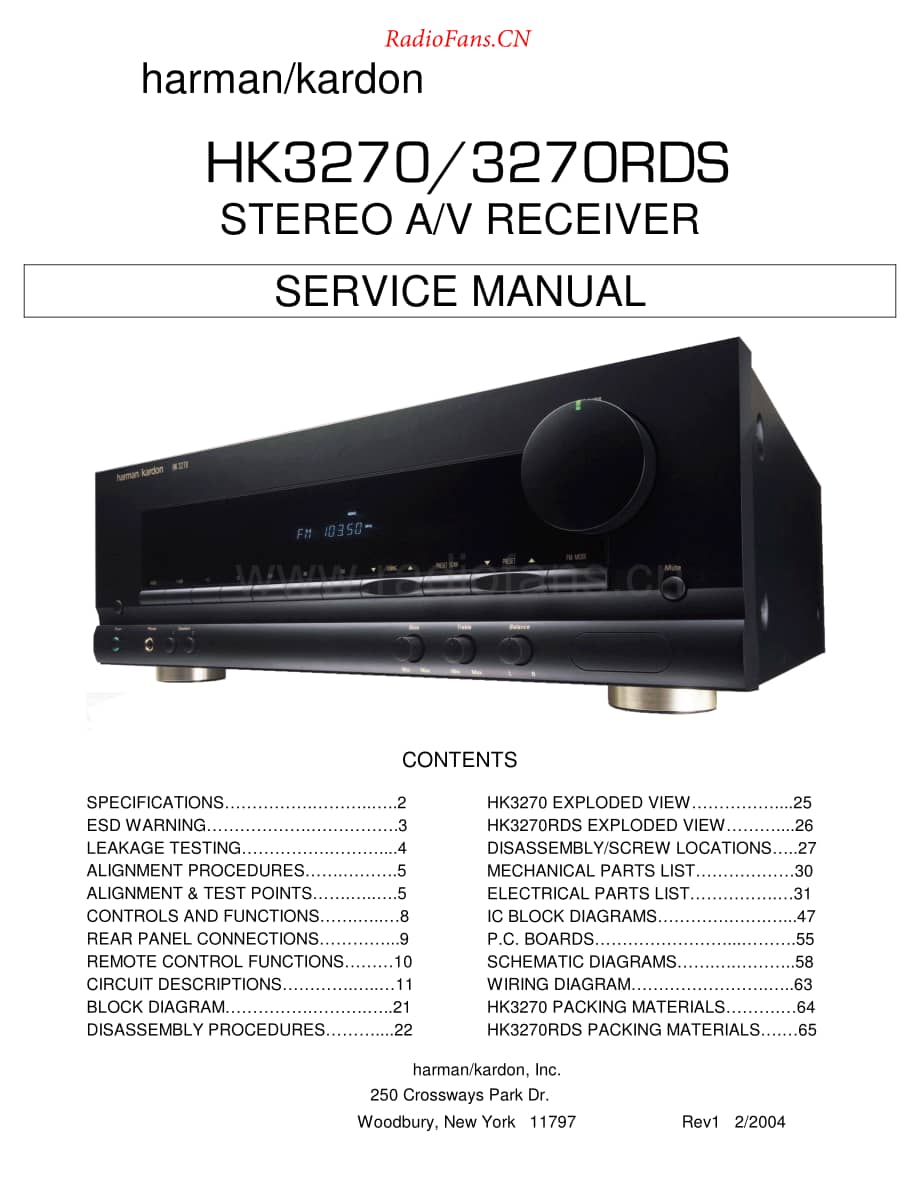 HarmanKardon-HK3270-avr-sm维修电路原理图.pdf_第1页