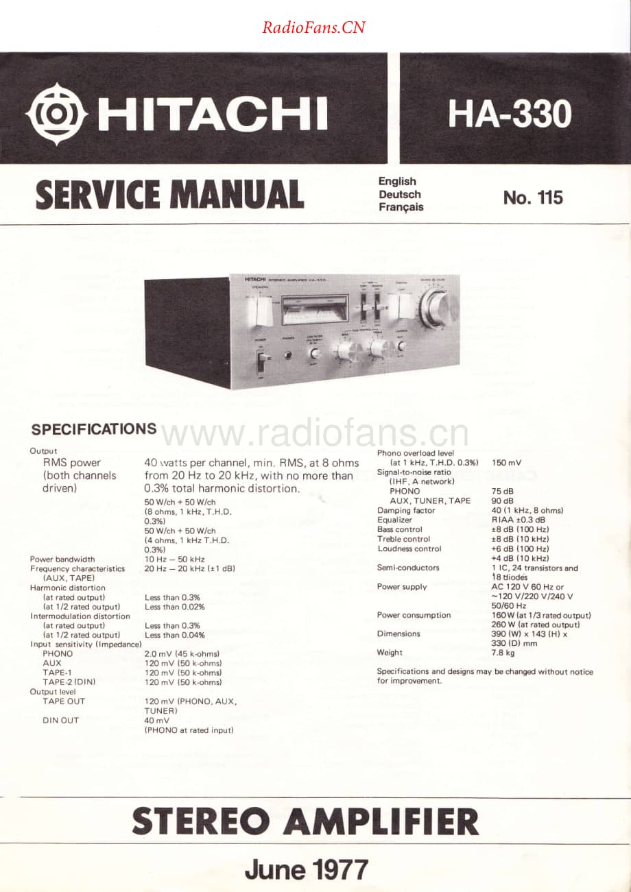 Hitachi-HA330-int-sm维修电路原理图.pdf_第1页