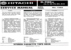 Hitachi-D980M-tape-sm维修电路原理图.pdf