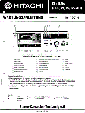 Hitachi-D45S-tape-sm维修电路原理图.pdf