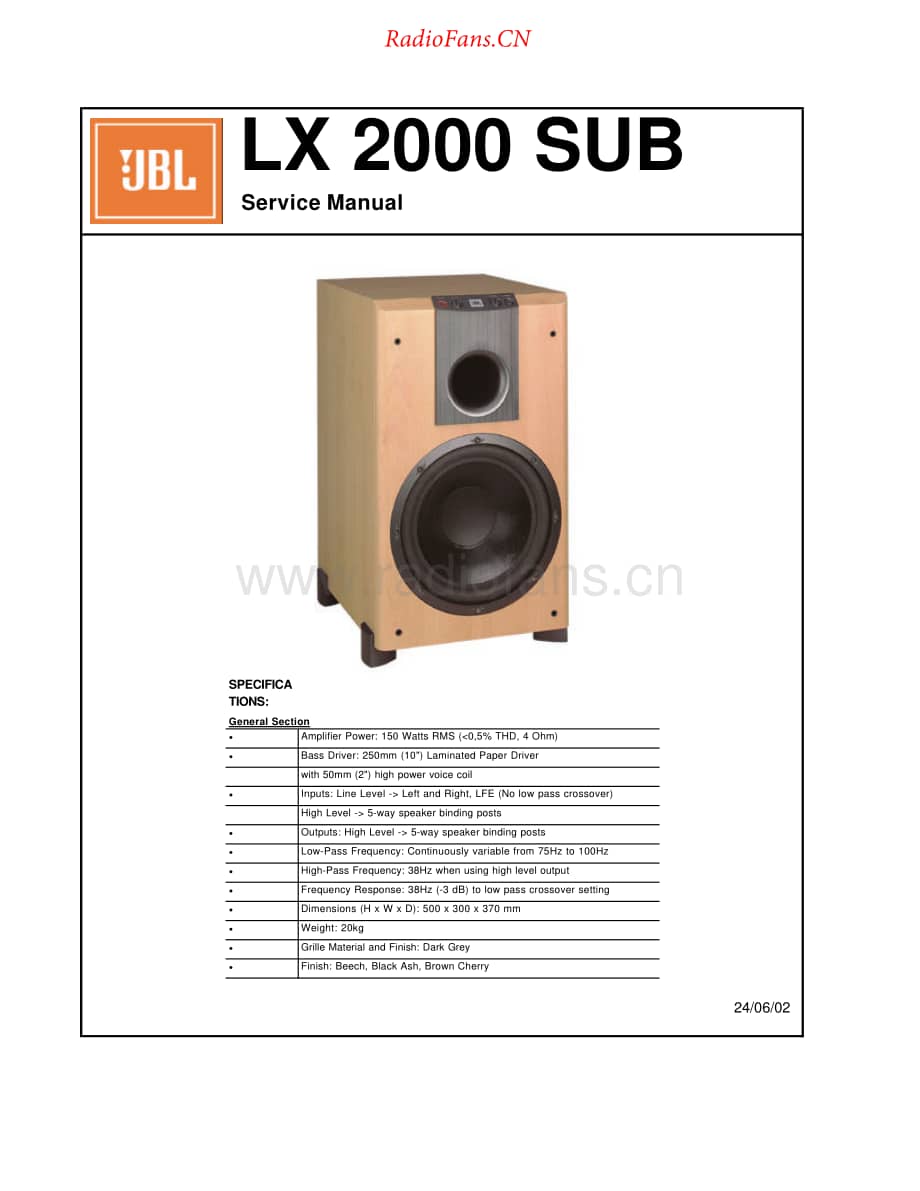 JBL-LX2000-asub-sm维修电路原理图.pdf_第1页