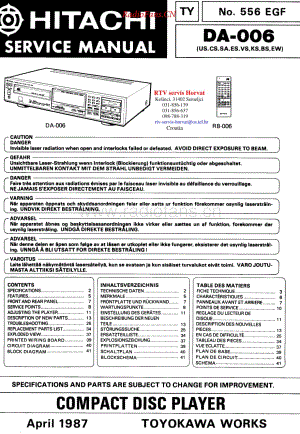 Hitachi-DA006-cd-sm维修电路原理图.pdf