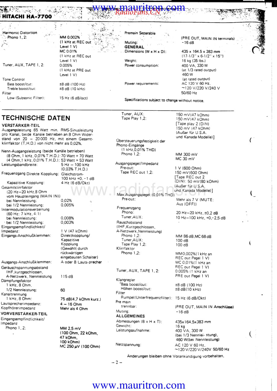 Hitachi-HA7700-int-sm维修电路原理图.pdf_第2页