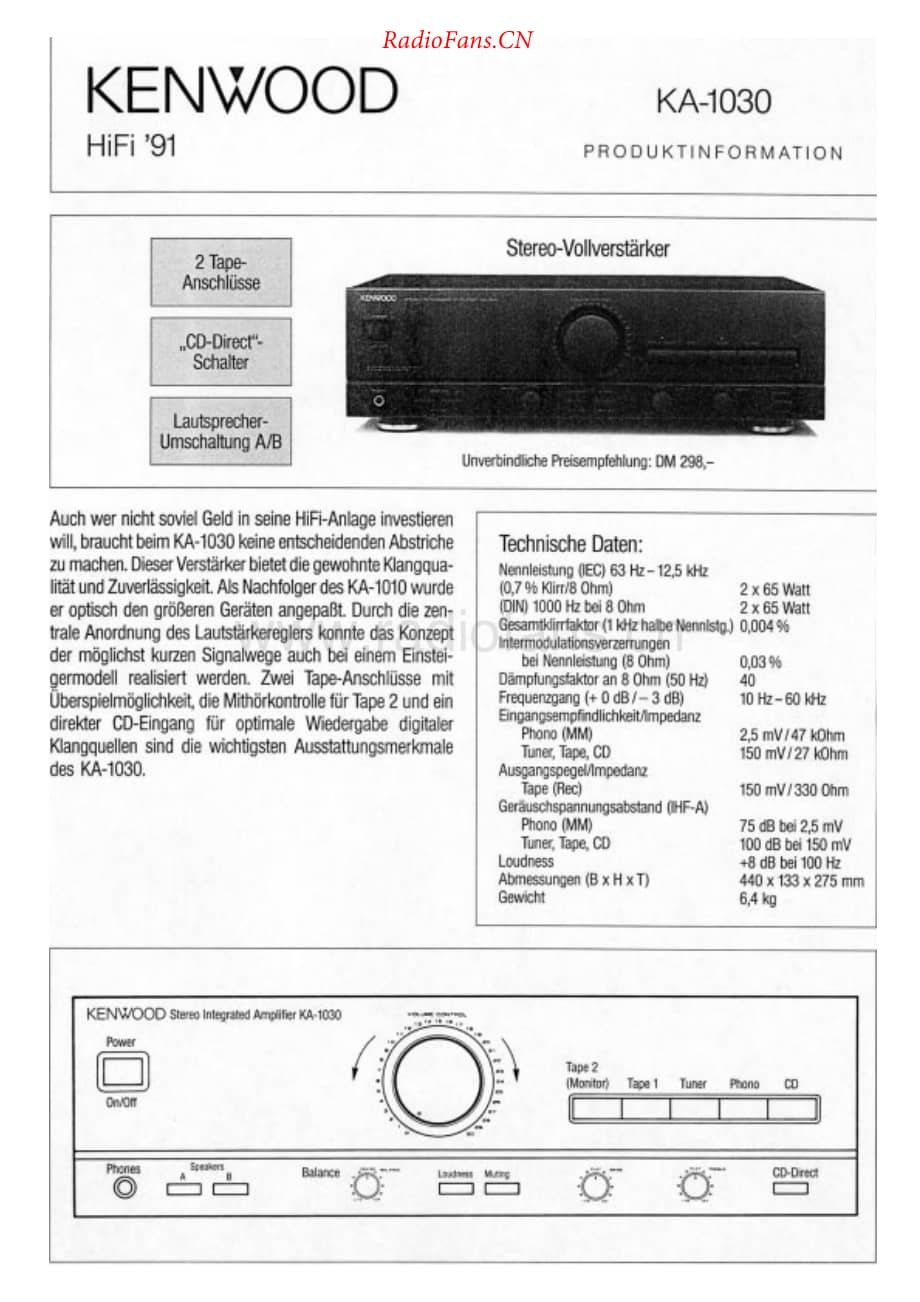 Kenwood-KA1030-int-sm维修电路原理图.pdf_第1页