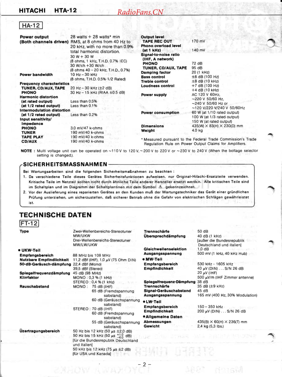 Hitachi-FTA12-tun-sm维修电路原理图.pdf_第2页